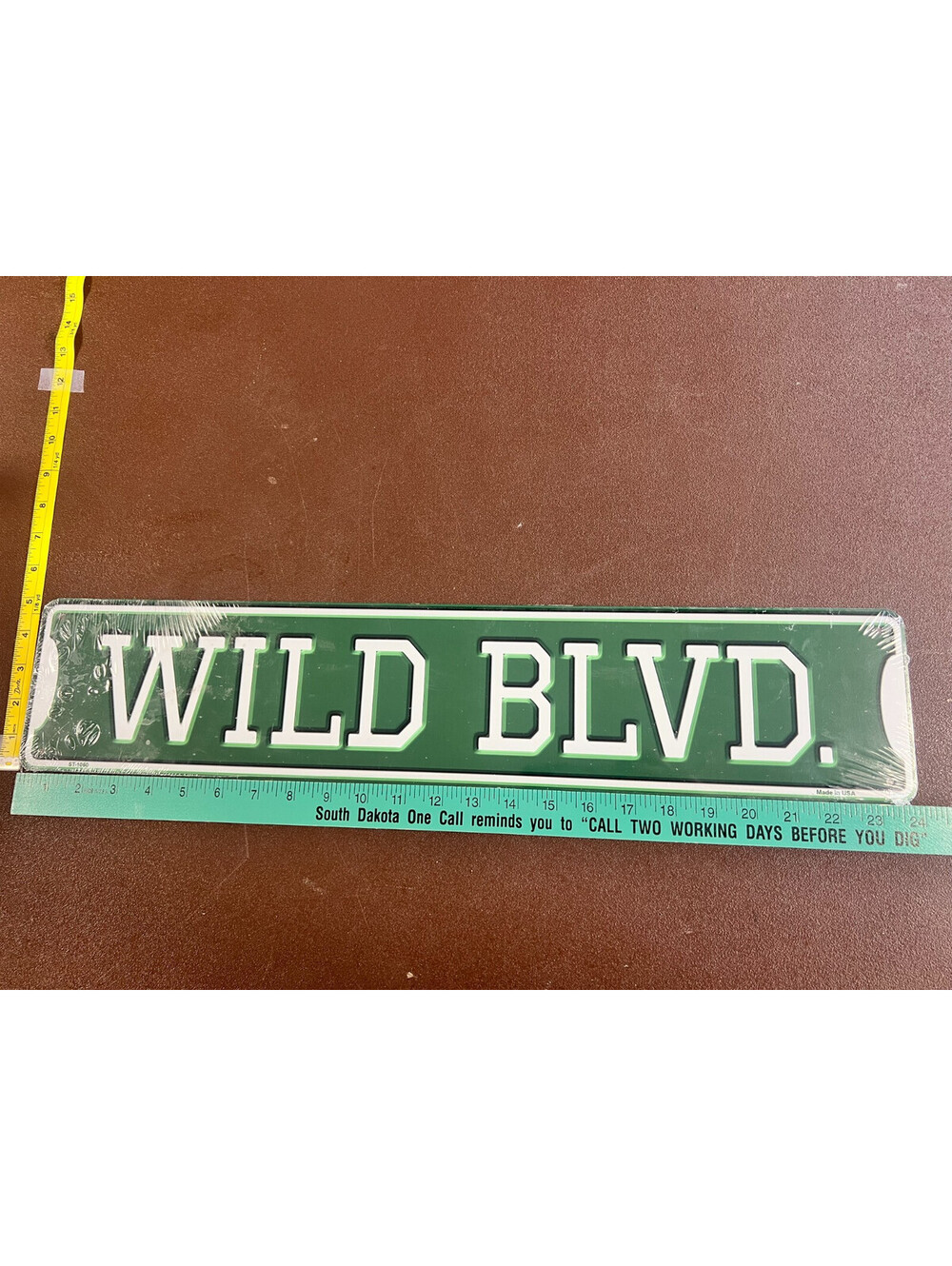 Wild Blvd 5x24 Aluminum Metal Street Sign Green Cabin Garage Decor